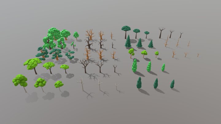 Low Poly Trees - Asset Pack 3D Model