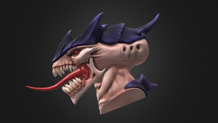 Tyranid Warrior Head 3D Model