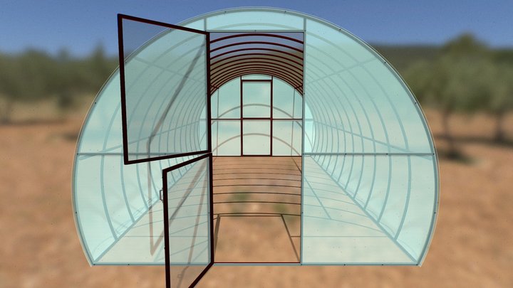 Greenhouse Barrel Reinforced Frame 3D Model