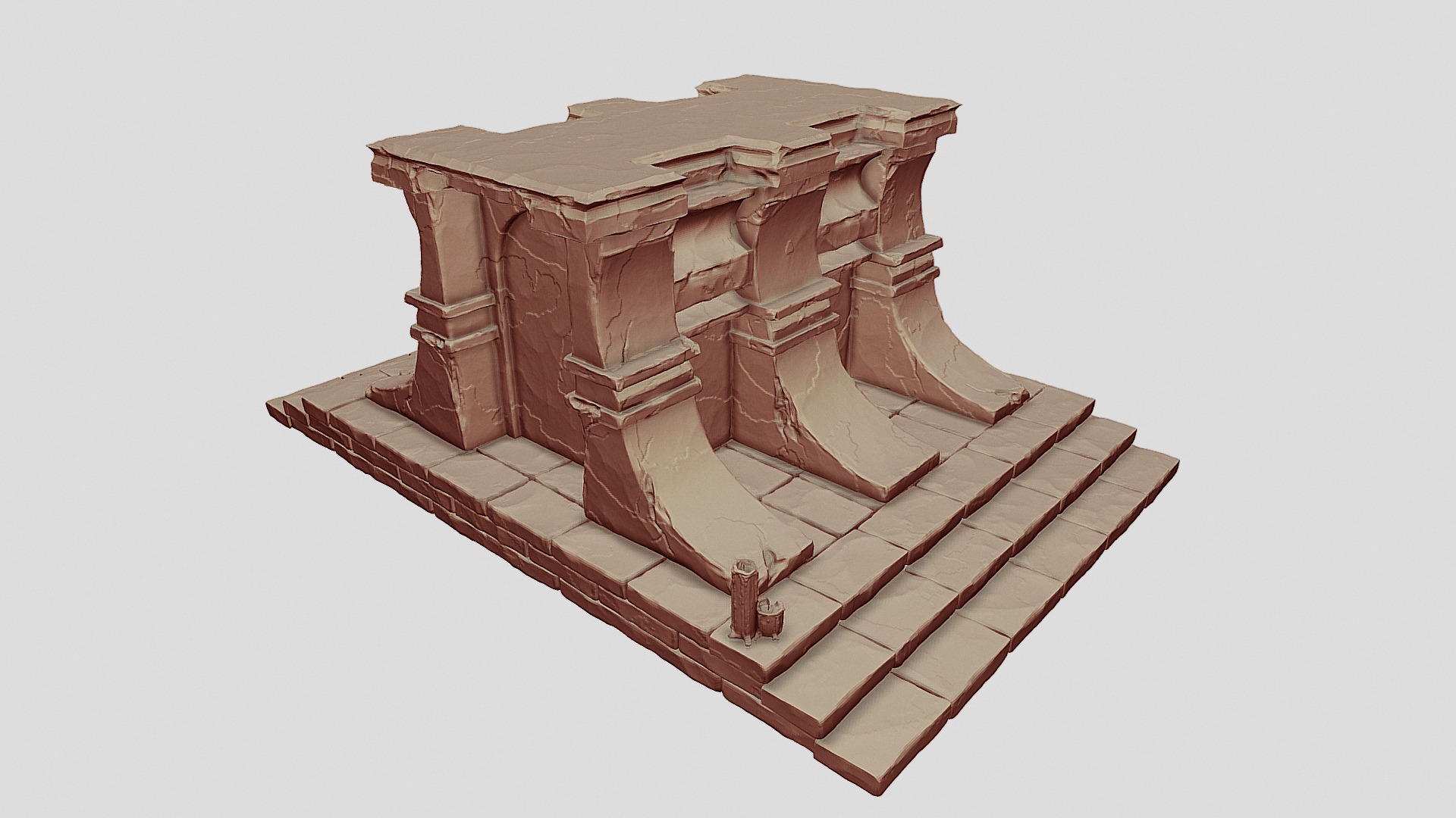 3D model Stone Sarcophagus Sculpt - This is a 3D model of the Stone Sarcophagus Sculpt. The 3D model is about a wooden boat with a paddle.