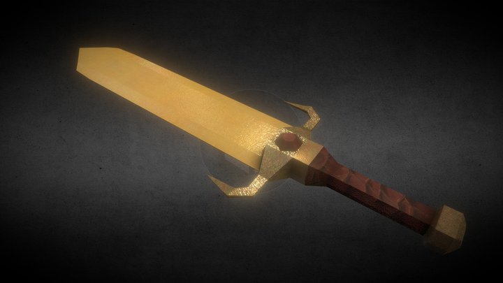 The Sword Of The Raging Demon Horns 3D Model