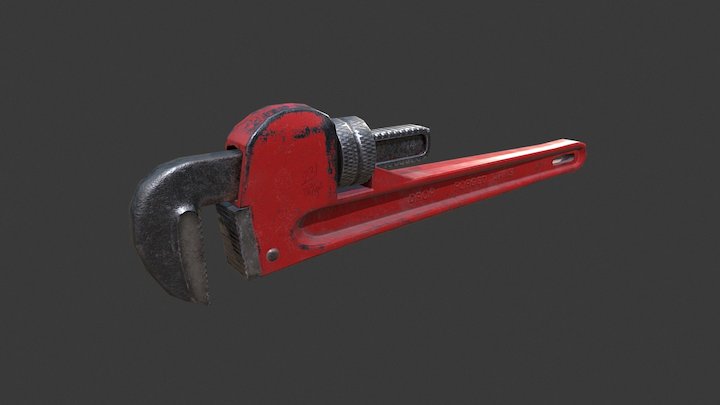 Pipe Wrench Low Poly Model 3D Model