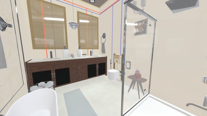 Villa Bathroom 3D Model