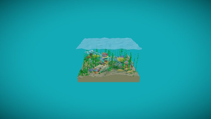 Low Poly Underwater Pack - Mockup Scene 3D Model