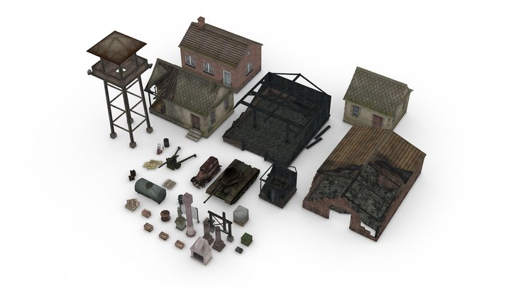 furniture_b models from FPS creator classic 3D Model