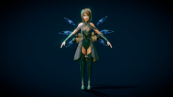 Crystal Mage T pose 3D Model