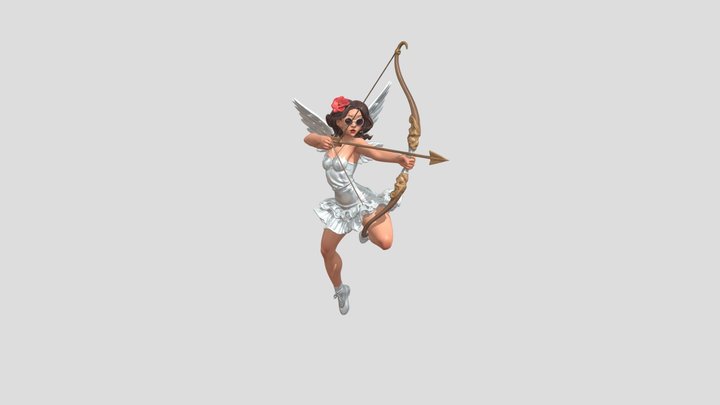 Cupid in White 3D Model