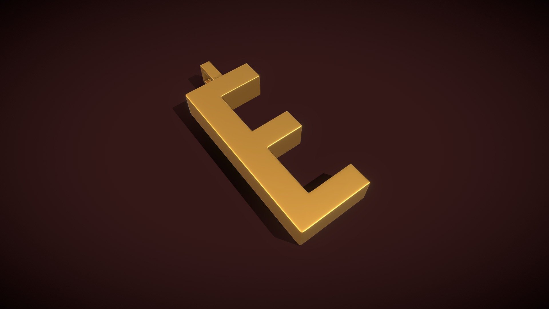 E Letter Pendant Buy Royalty Free D Model By Sandeep Choudhary