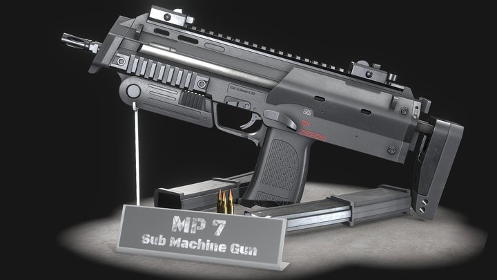 MP 7 Sub Machine Gun 3D Model