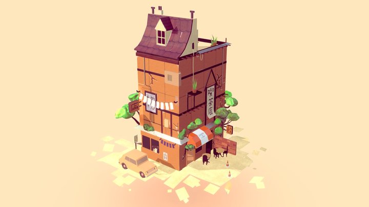 Japanese building 3D Model