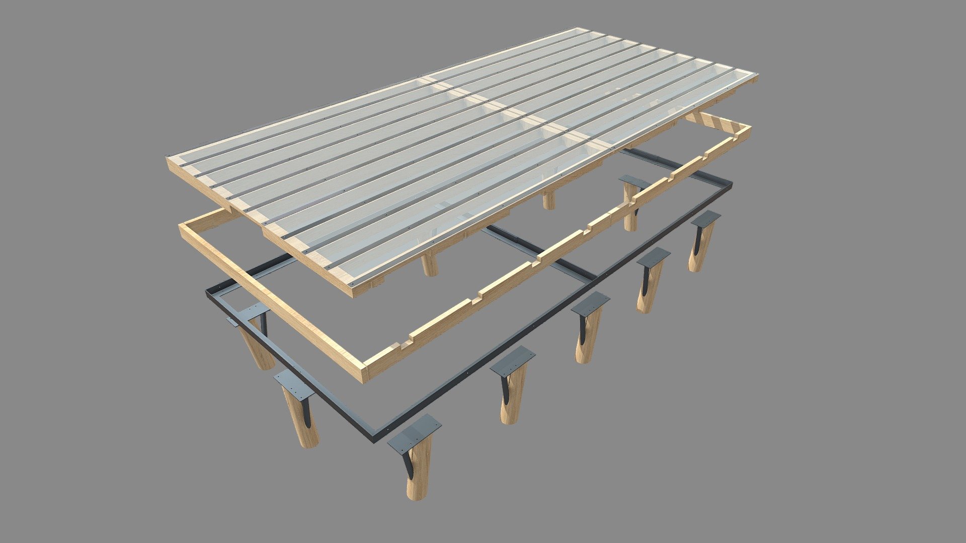 Сборка крыши перголы - Download Free 3D model by TRITON (@TRITON_74 ...