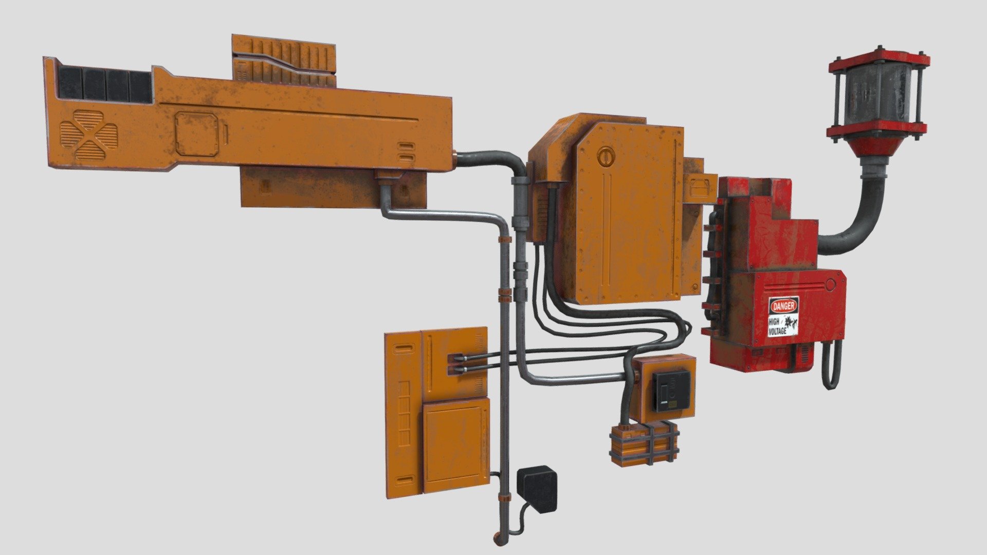 Electrical Box Utility Wall Unit ⚡️ Buy Royalty Free 3D model by