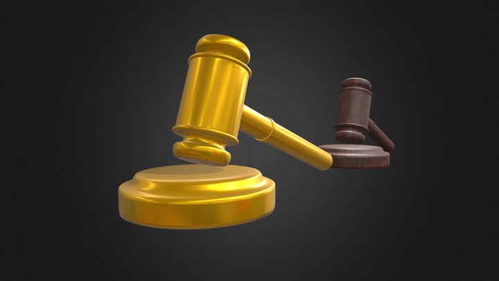 Judge's Gavel Hammer 3D Model