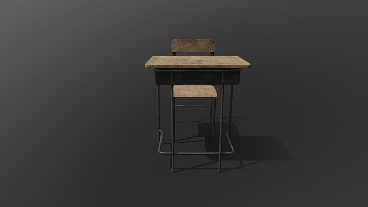 Chair and Desk 3D Model
