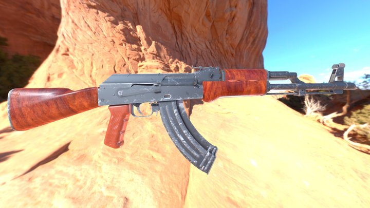 AK-47 weared (free model) 3D Model