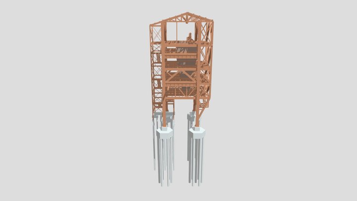 Estrutura Metálica para Silo de Carvão 3D Model