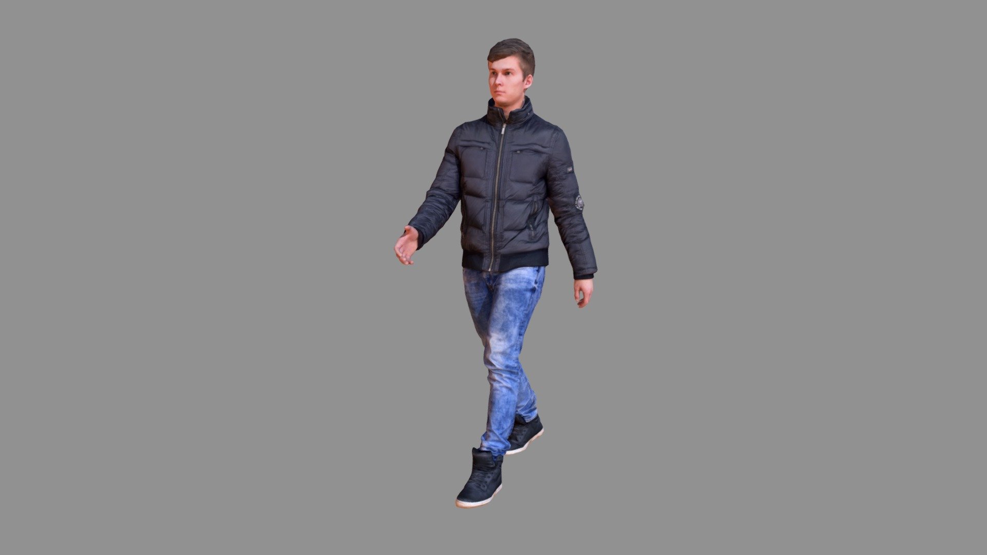 Winter Male Walking