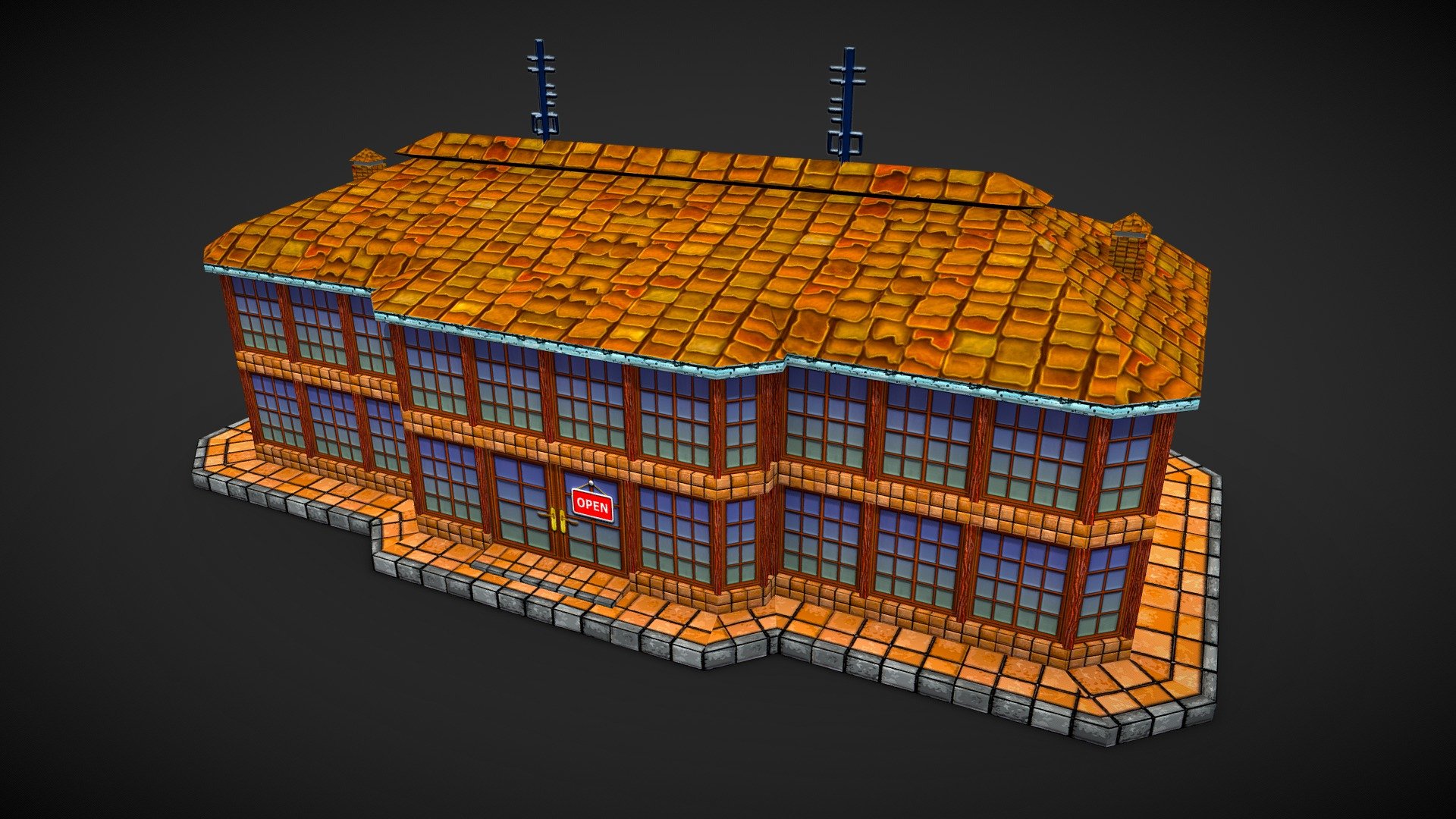 Toon Textured Shop Building - Buy Royalty Free 3D model by Realtime ...