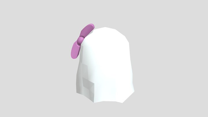 Girl Ghost With Bow Textured 3D Model