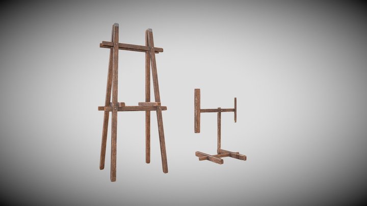 Archery Wooden Supports for target 3D Model