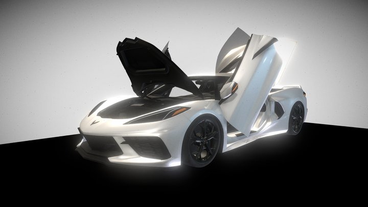 Animated Chevrolet C8 Model 3D Model