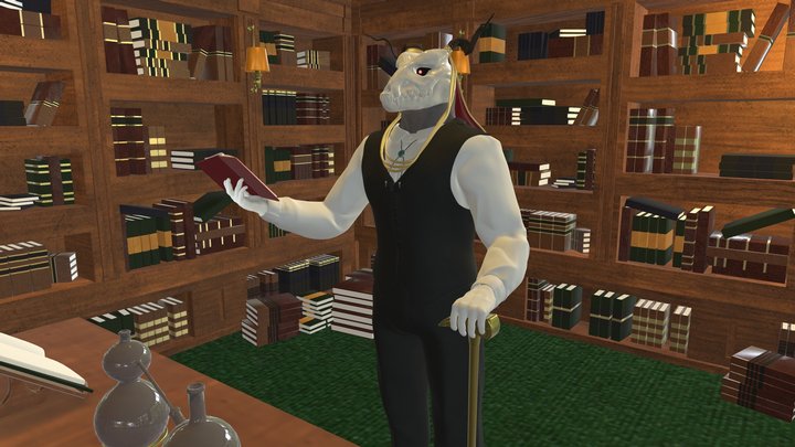 Elias at Work in his Study 3D Model