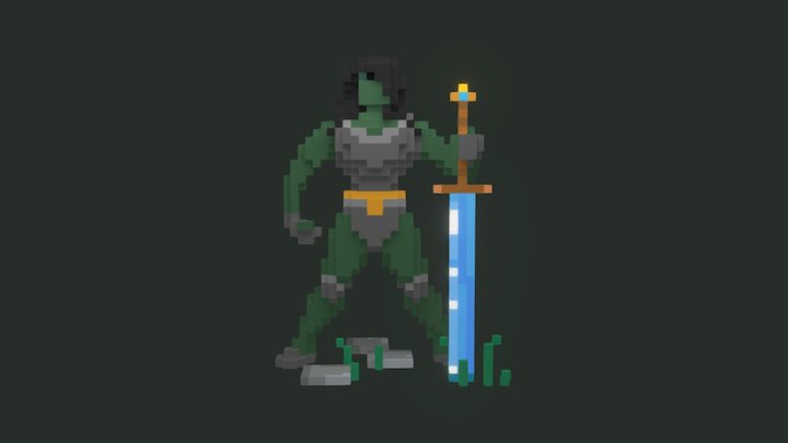 Voxel DnD Character 3D Model