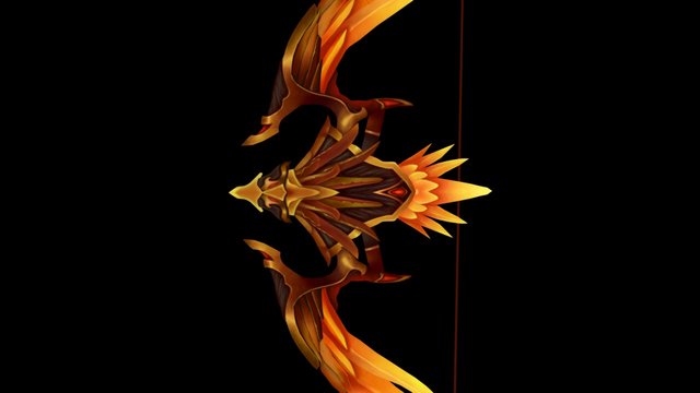 Gold Artifact Bow Blizzard Fan Art 3D Model