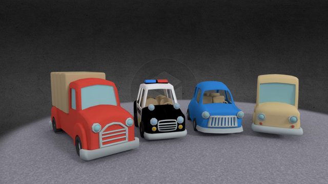 Toon Cars 3D Model