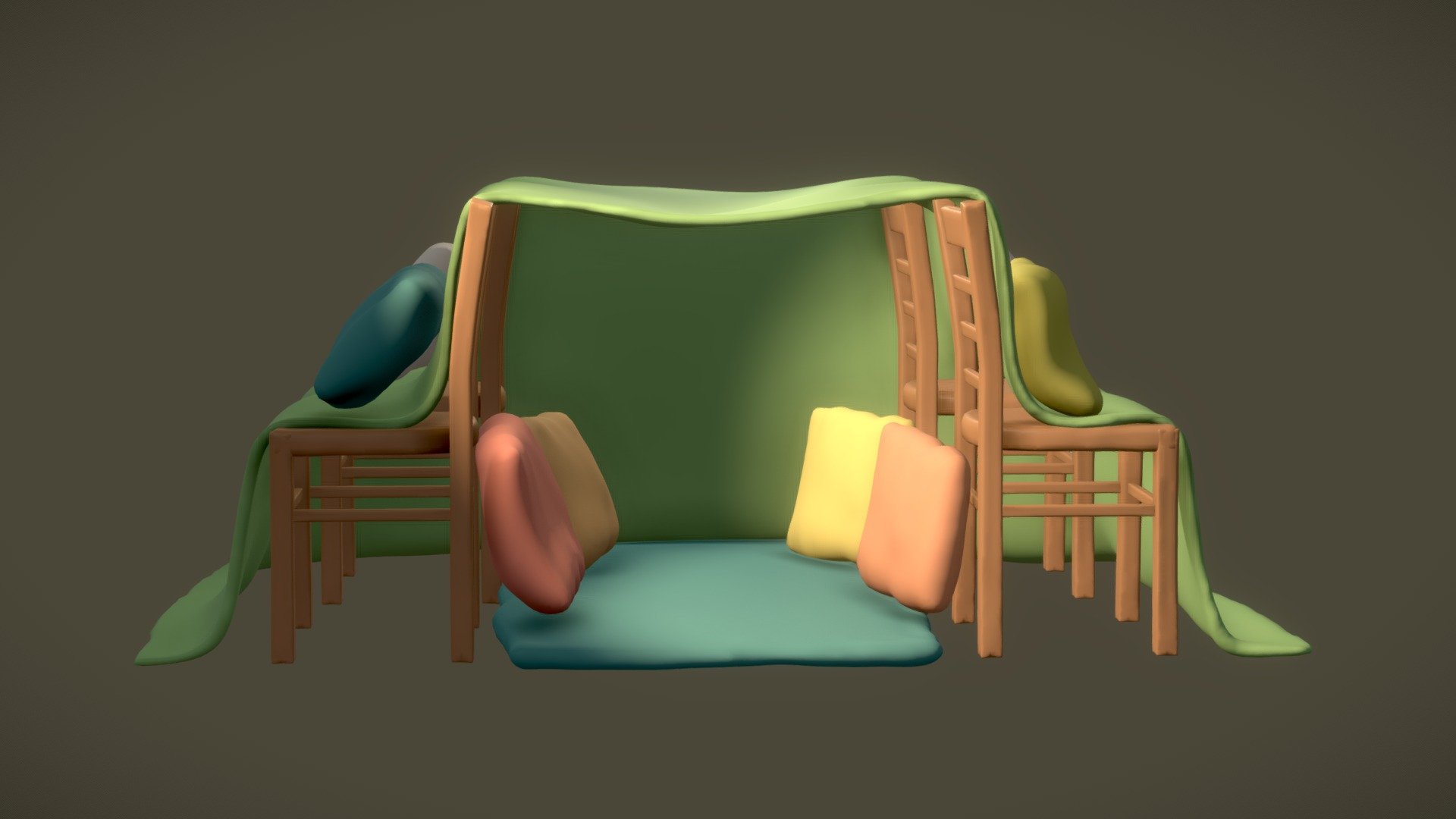 Day 13 Pillow Fort Download Free 3D model by Katerina Novakova