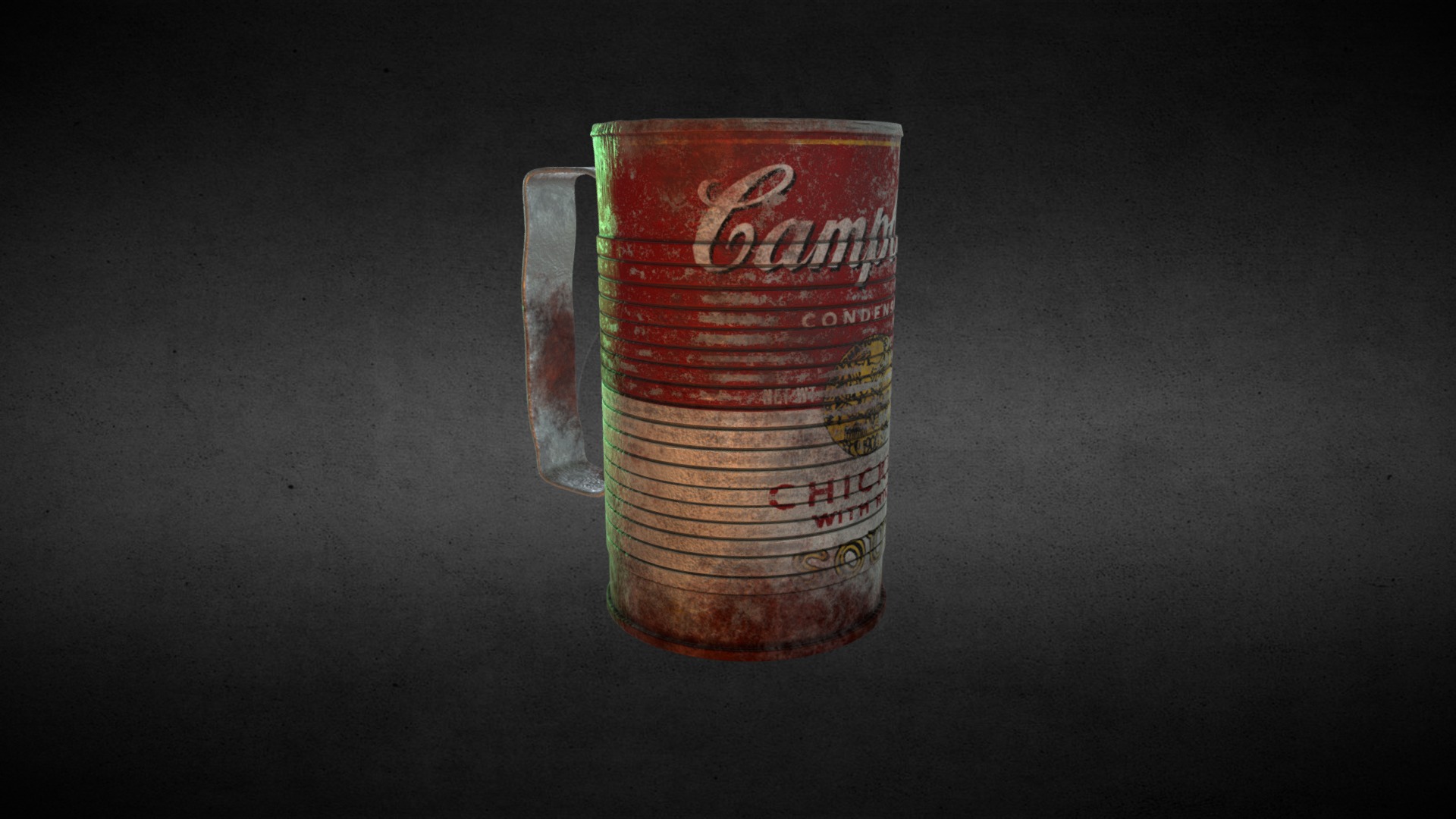 3D model Post Apocalypse Mug - This is a 3D model of the Post Apocalypse Mug. The 3D model is about a can of soda.