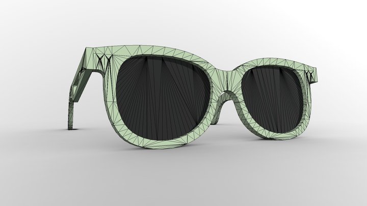 Wooden Sunglasses 3D Model