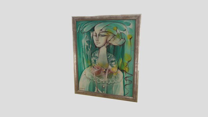 Woman and flower 3D Model