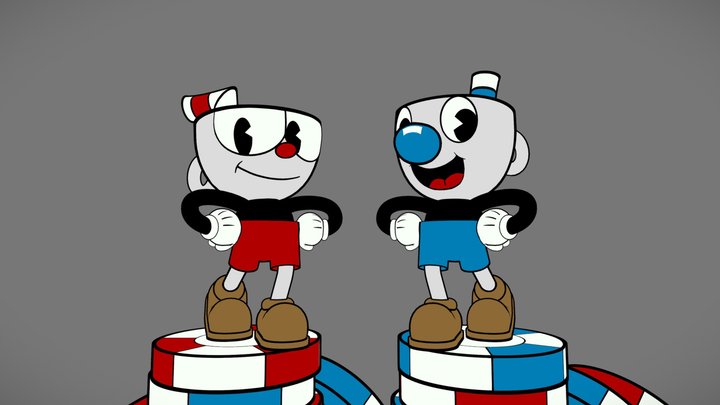 Cuphead & Mugman 3D Model