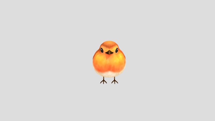 Bird_orange 3D Model