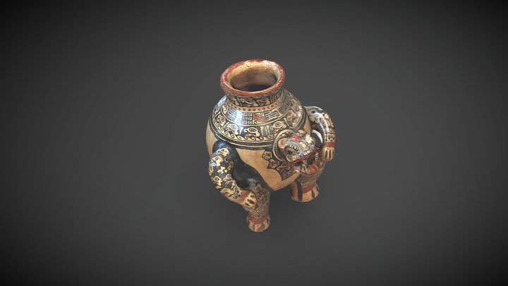 Jaguar Effigy Jar 3D Model