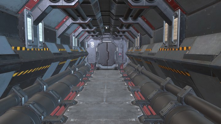 Sci-fi Corridor 3D Model