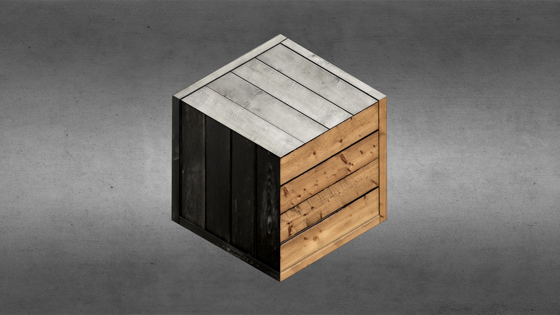 3D model Wood Wall Art - This is a 3D model of the Wood Wall Art. The 3D model is about a wooden box on a grey surface.