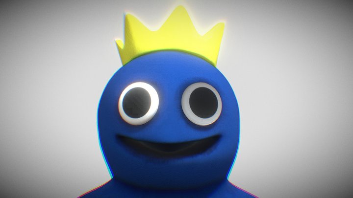 Blue rainbow friend inspired 3D model 3D printable