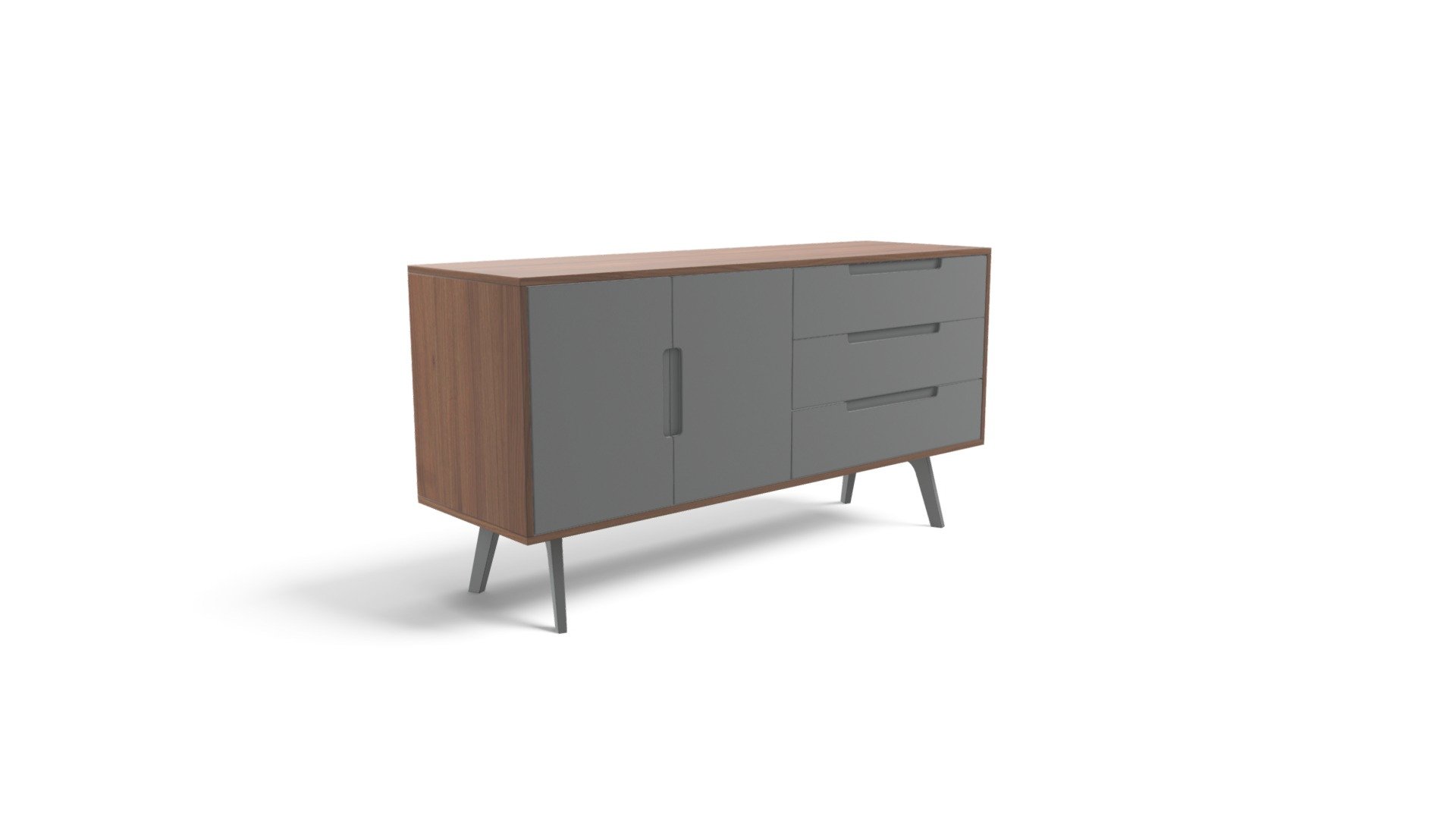 Jenson Sideboard, Dark Oak and Grey Download Free 3D model by MADE