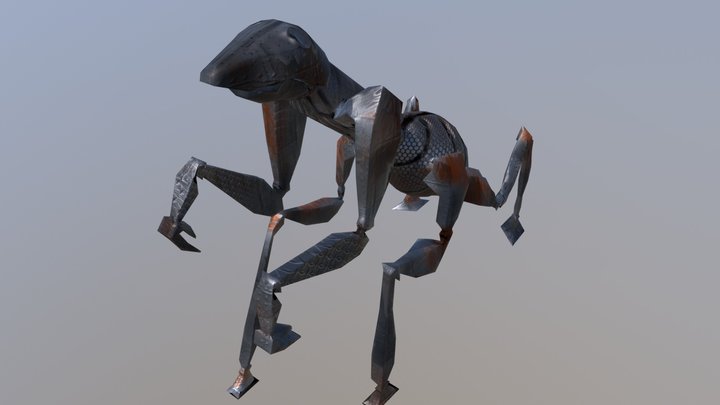 Decayed Mantis Robot 3D Model