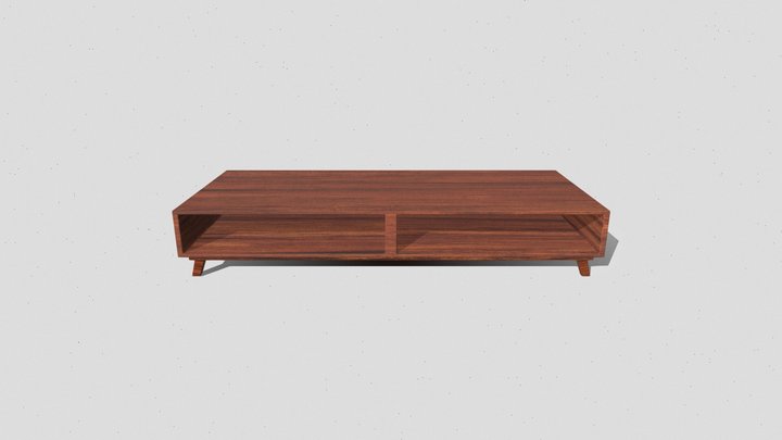 Mid-Century Modern Coffee Table - Dark Wood