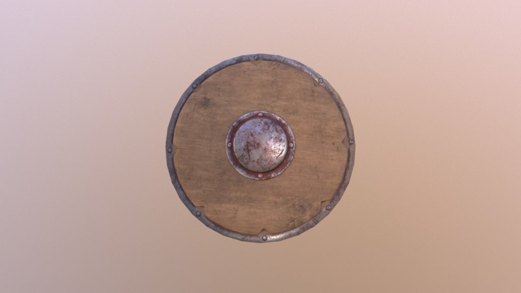 3D Low Poly/VR/AR Model Viking Shield