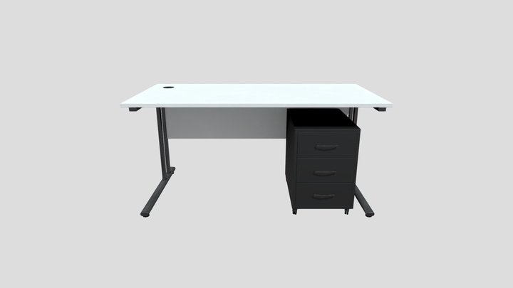 DESK 2 LOW POLY 3D Model