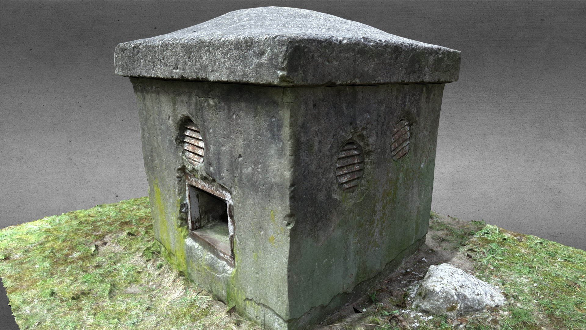 3D model Soviet Bunker Basement Ventilation ‘chimney’ - This is a 3D model of the Soviet Bunker Basement Ventilation 'chimney'. The 3D model is about a concrete structure with a hole in it.
