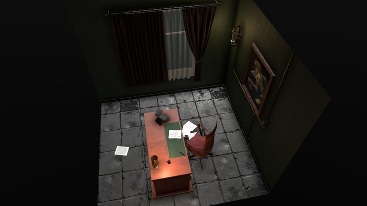 Dark Office 3D Model