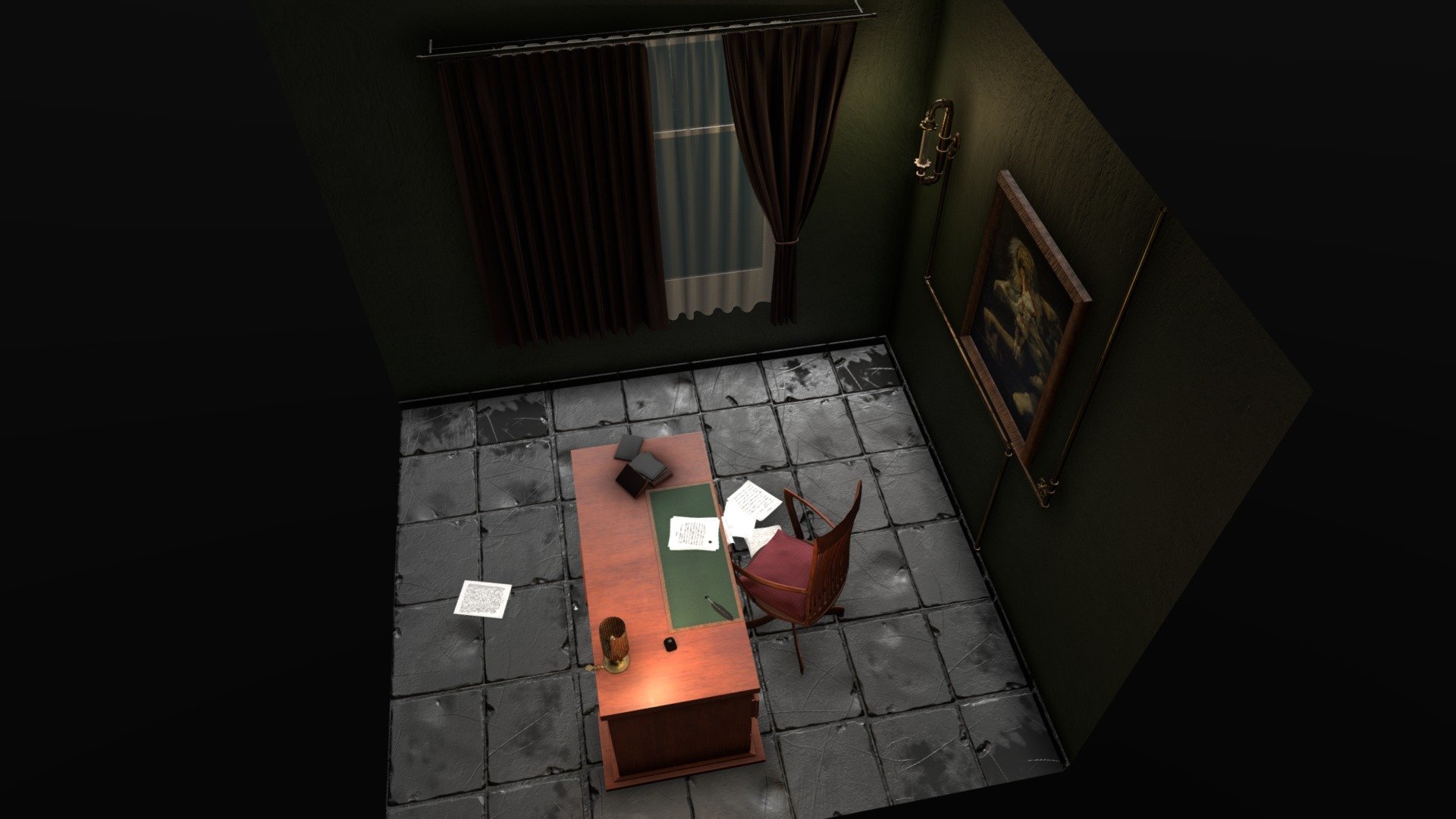 Dark Office - Download Free 3D model by Pandambú (@Pandambu-Ratonia ...