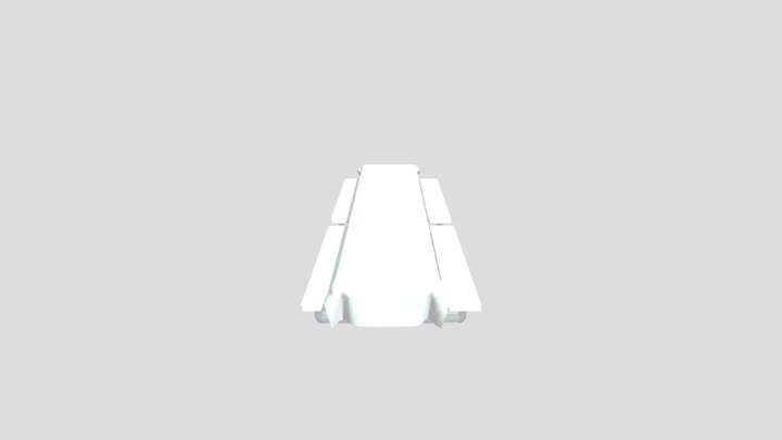 Bench with Tablecloth (textureless) 3D Model