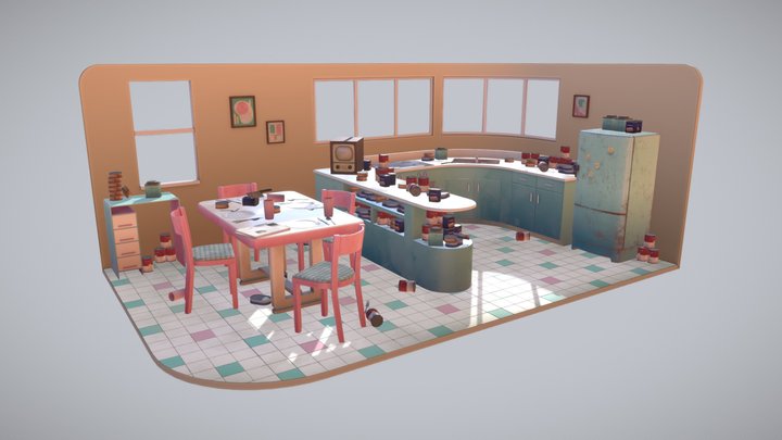 Dining Room Diorama - Updated 3D Model
