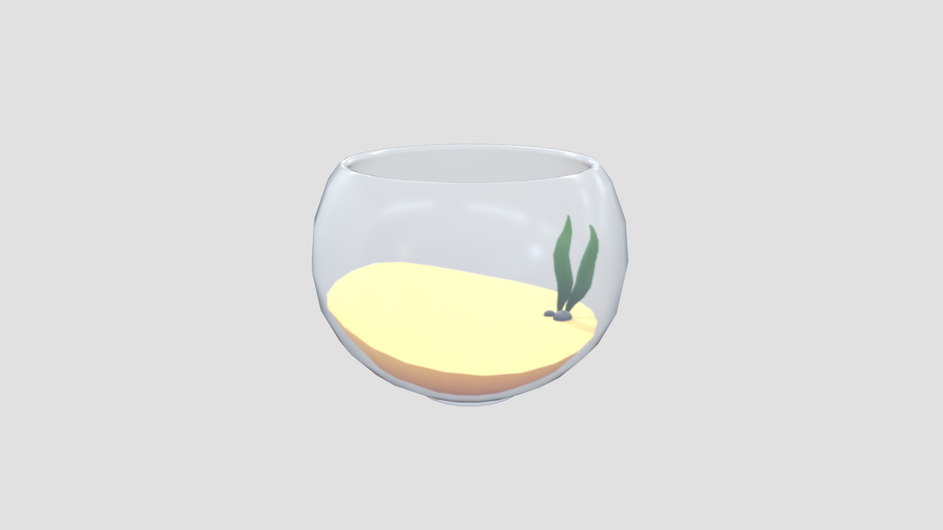 3D model Fish Bowl - This is a 3D model of the Fish Bowl. The 3D model is about a glass with a yellow liquid in it.